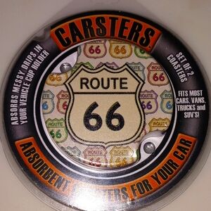 Route 66 car coasters absorbent car drink liner. New I package